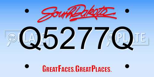 Q5277Q South Dakota License Plate