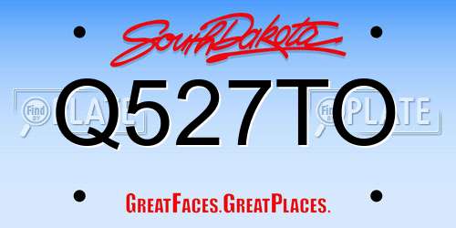 Q527TO South Dakota License Plate