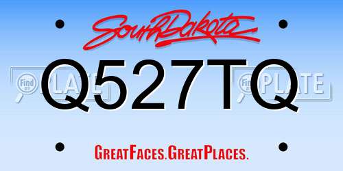 Q527TQ South Dakota License Plate