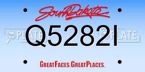 Q5282I South Dakota License Plate