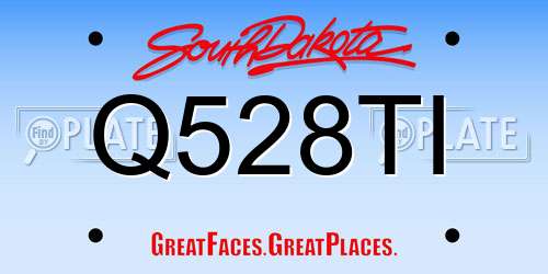 Q528TI South Dakota License Plate