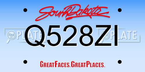 Q528ZI South Dakota License Plate