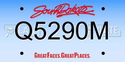Q5290M South Dakota License Plate