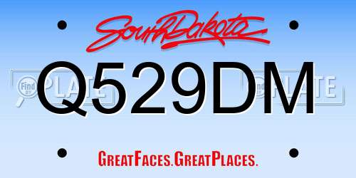 Q529DM South Dakota License Plate