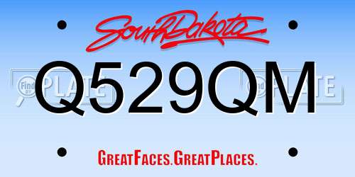 Q529QM South Dakota License Plate