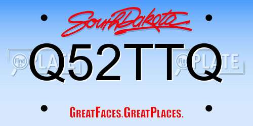 Q52TTQ South Dakota License Plate