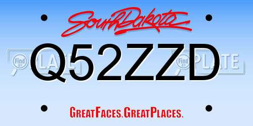 Q52ZZD South Dakota License Plate