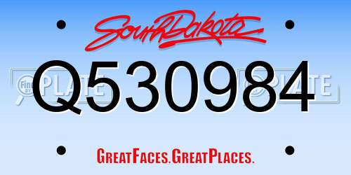 Q530984 South Dakota License Plate