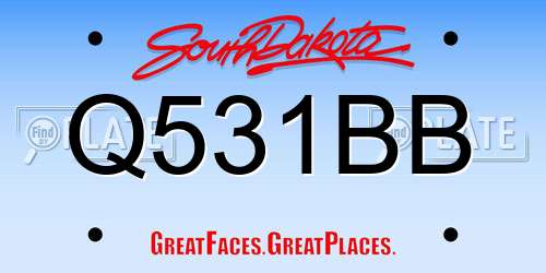 Q531BB South Dakota License Plate