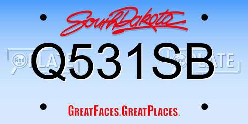 Q531SB South Dakota License Plate