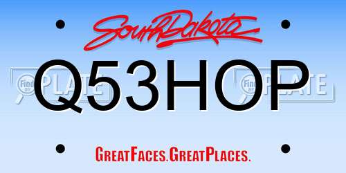 Q53HOP South Dakota License Plate