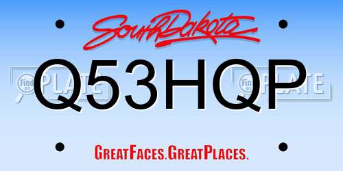 Q53HQP South Dakota License Plate