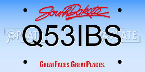 Q53IBS South Dakota License Plate