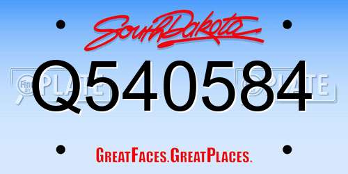 Q540584 South Dakota License Plate