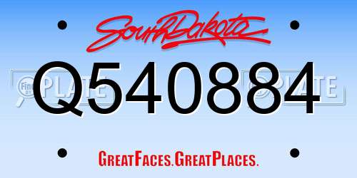 Q540884 South Dakota License Plate
