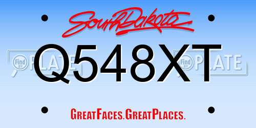 Q548XT South Dakota License Plate