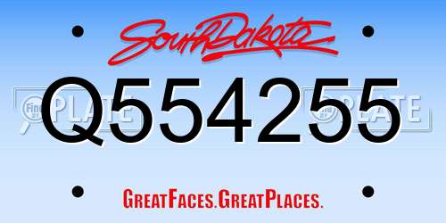 Q554255 South Dakota License Plate