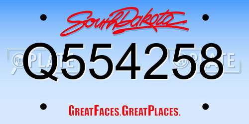 Q554258 South Dakota License Plate