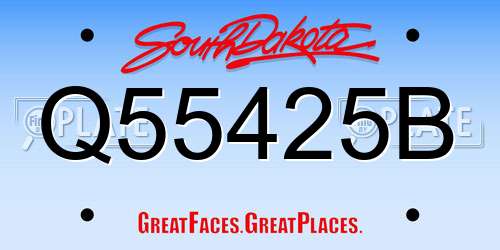 Q55425B South Dakota License Plate