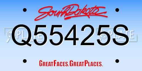 Q55425S South Dakota License Plate
