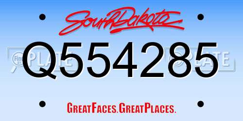 Q554285 South Dakota License Plate