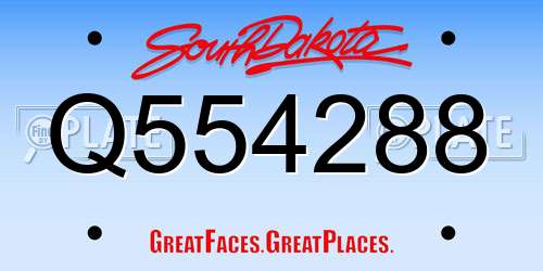 Q554288 South Dakota License Plate