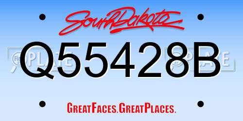 Q55428B South Dakota License Plate