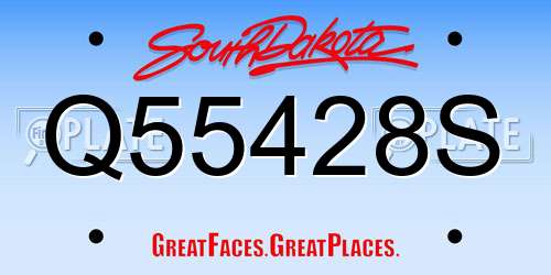 Q55428S South Dakota License Plate