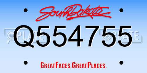Q554755 South Dakota License Plate
