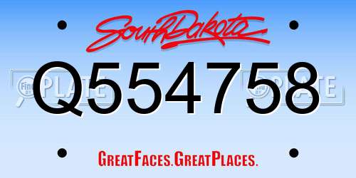 Q554758 South Dakota License Plate