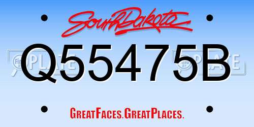 Q55475B South Dakota License Plate