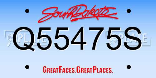 Q55475S South Dakota License Plate