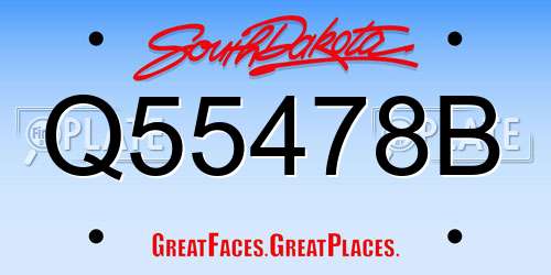 Q55478B South Dakota License Plate
