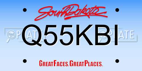 Q55KBI South Dakota License Plate