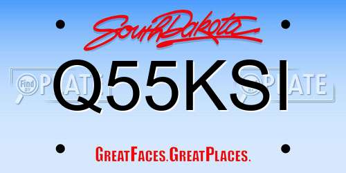 Q55KSI South Dakota License Plate