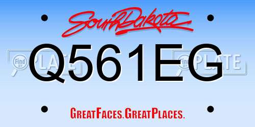 Q561EG South Dakota License Plate