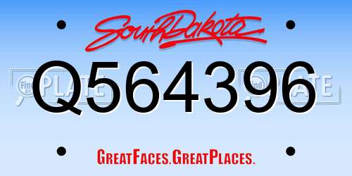 Q564396 South Dakota License Plate