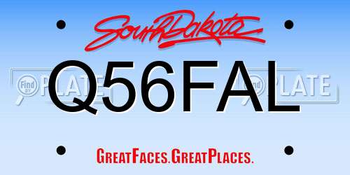Q56FAL South Dakota License Plate