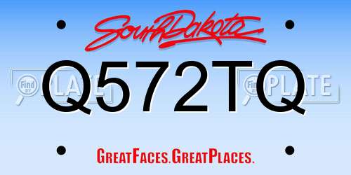 Q572TQ South Dakota License Plate