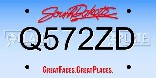 Q572ZD South Dakota License Plate