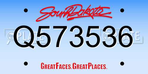 Q573536 South Dakota License Plate