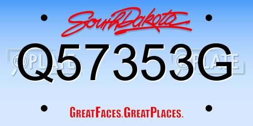 Q57353G South Dakota License Plate