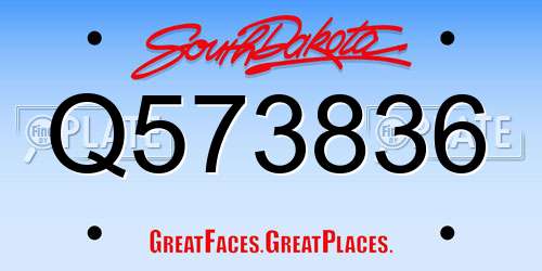Q573836 South Dakota License Plate