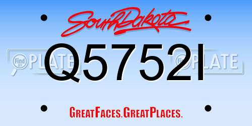 Q5752I South Dakota License Plate