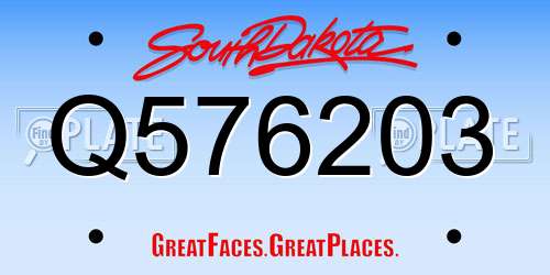 Q576203 South Dakota License Plate