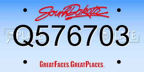 Q576703 South Dakota License Plate