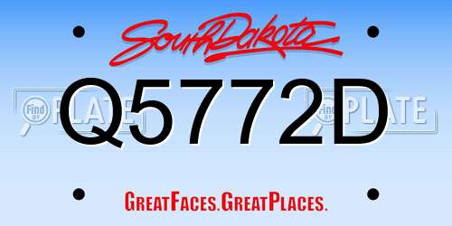 Q5772D South Dakota License Plate