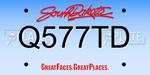 Q577TD South Dakota License Plate