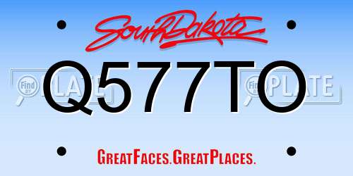 Q577TO South Dakota License Plate