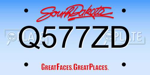Q577ZD South Dakota License Plate